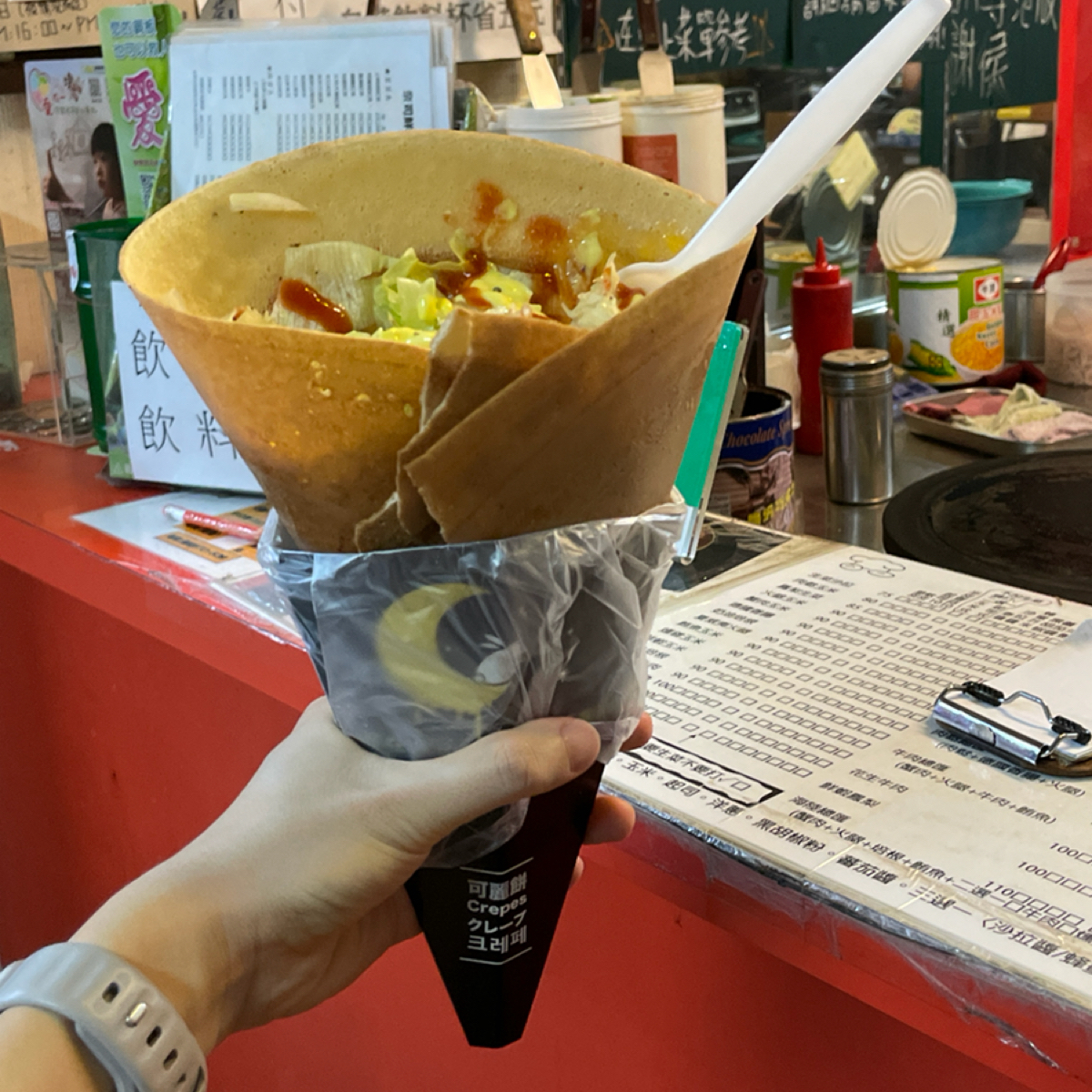 Meal image of 奈司可麗餅專賣店: 燻雞玉米可麗餅 NT$90 shot by Freddy Liu
